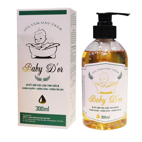 Sữa tắm dầu tràm Baby Dor phòng chống cảm lạnh chiết suất thiên nhiên hàng công ty,giúp bé hết rôm sảy ngứa