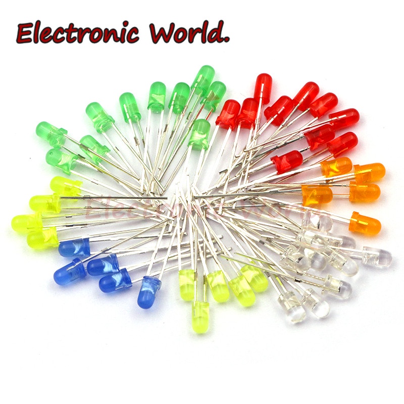 Set 100 Đèn Đi Ốt 3MM Nhiều Màu 3MM Chuyên Dụng