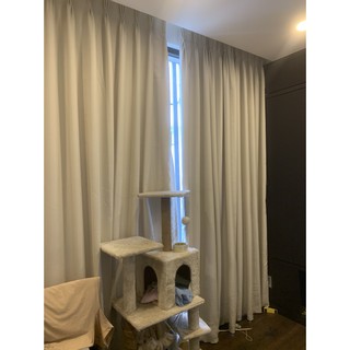 Bộ rèm Ngang 2m5 cao 2m6 x 1 tấm - kiểu may ly đứng - tỷ lệ nhún rèm 2.5 lần - tông màu trắng - có 32 màu để chọn