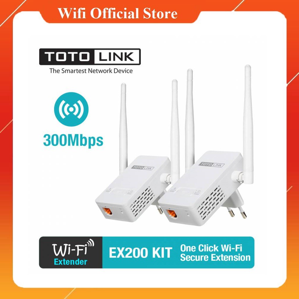 Bộ kích sóng wifi 300M, cục kích wi fi 2 râu 3 râu xuyên tường, câu mạng mở rộng wifi tenda, mercury, totolink ex200