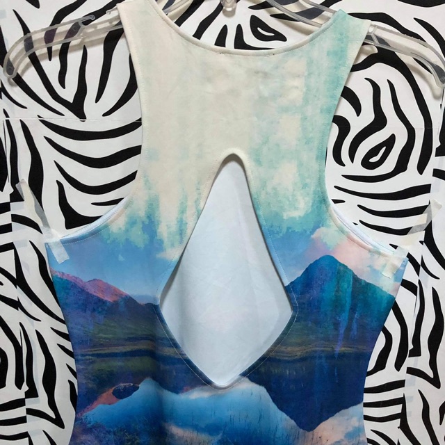 Đầm suông xanh wax màu xẻ hàng si 2hand