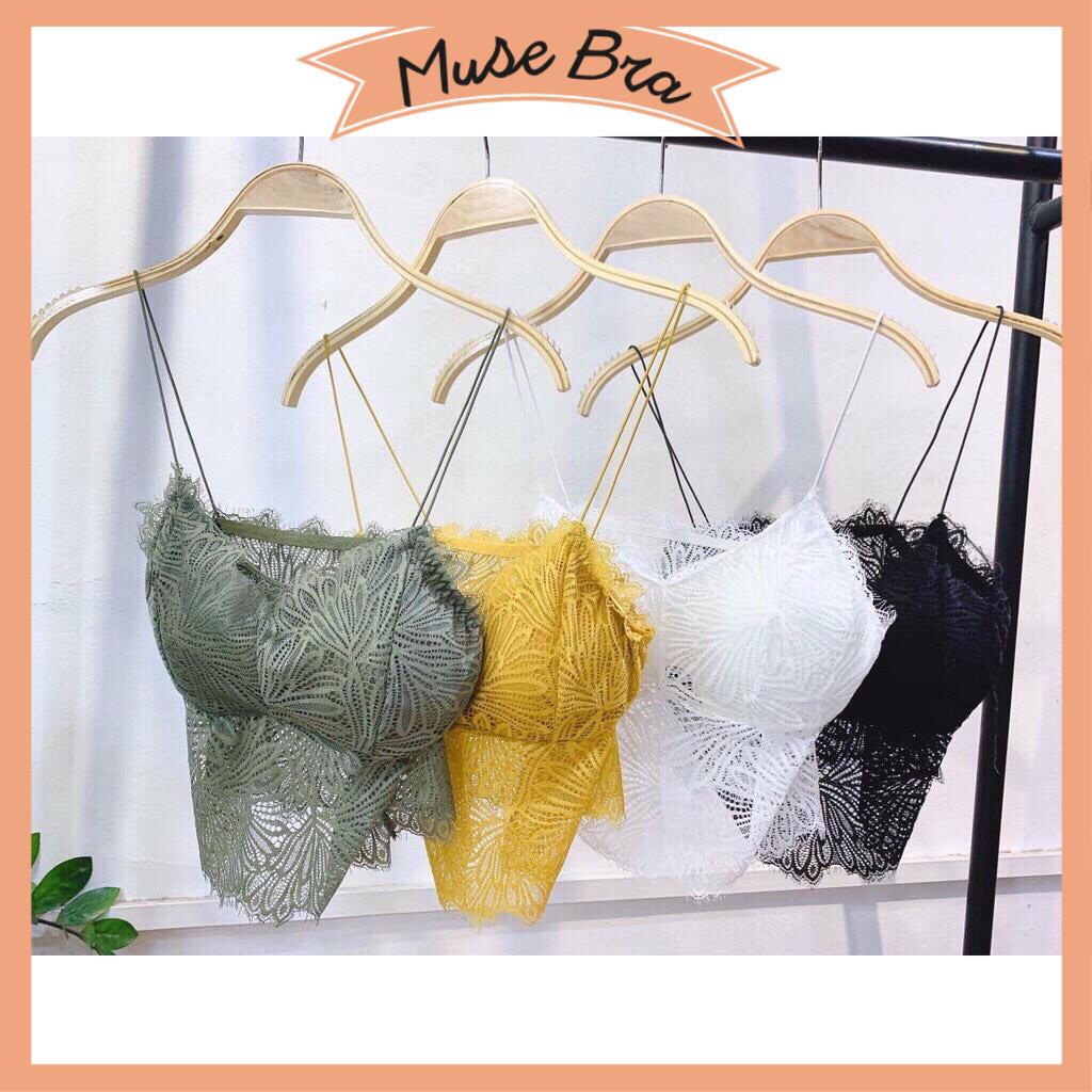 [Giá sỉ] Áo Bra Ren Lá Dáng Lửng Có Lót Ngực 9936