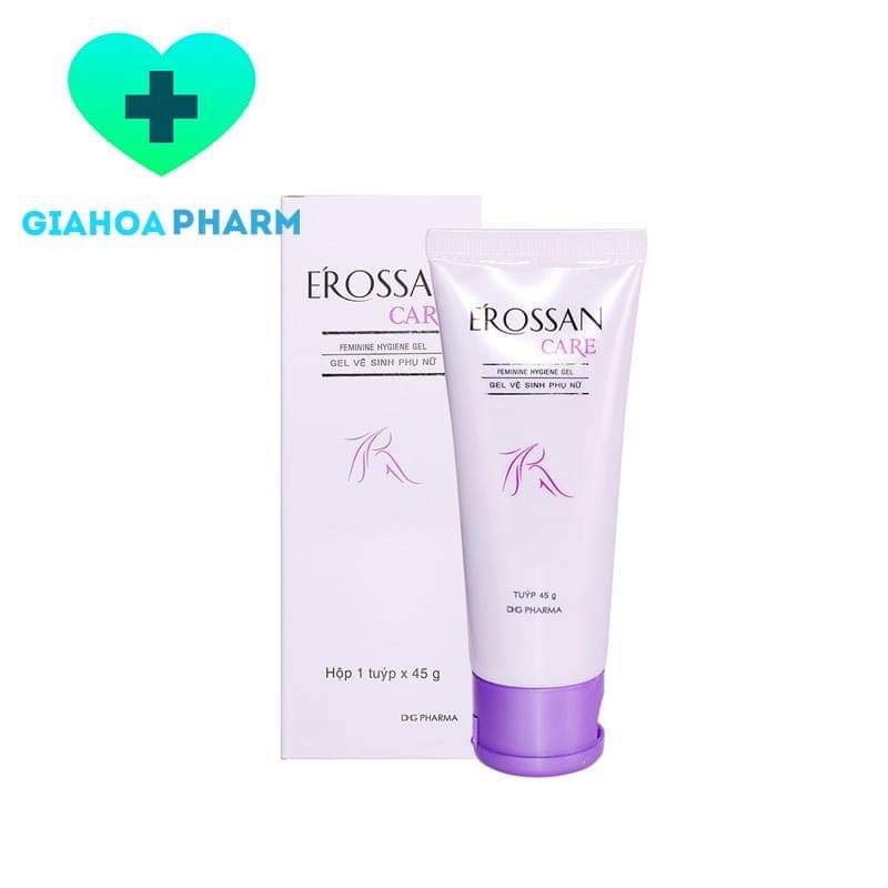 Gel vệ sinh Phụ nữ Erossan Care (Dược Hậu Giang - DHG Pharma) - Làm sạch, khử mùi, huyết trắng, bôi rôm sảy, mụn, nấm