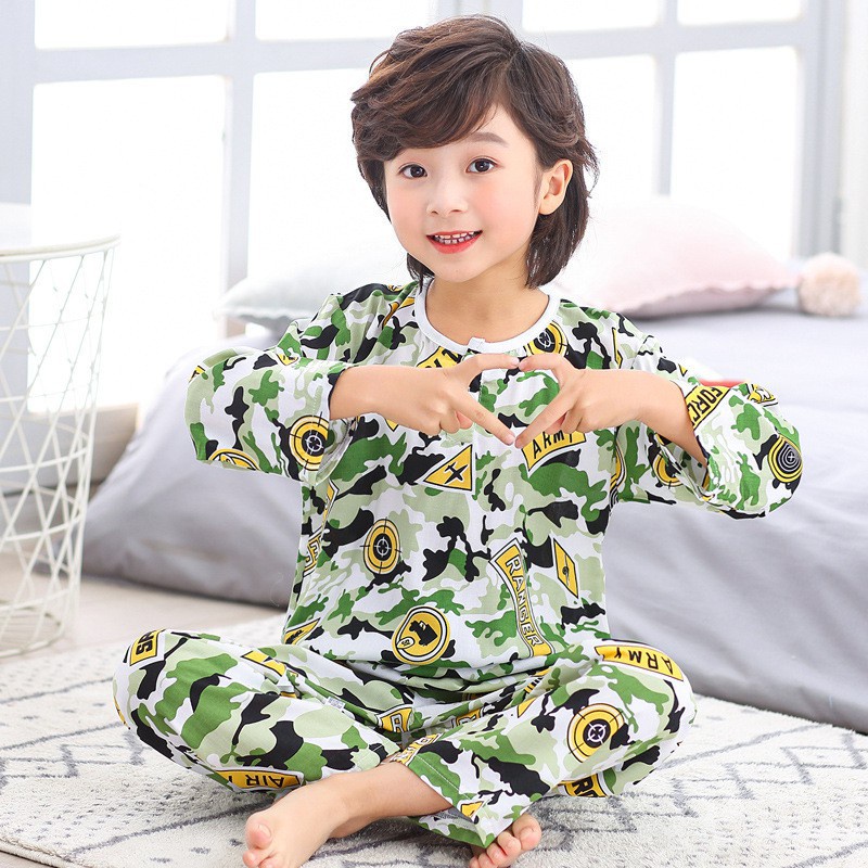 Bộ đồ ngủ vải cotton tay lửng dễ thương cho bé gái