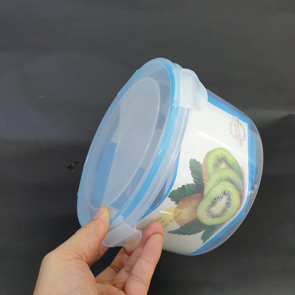 Hộp để thực phẩm cao cấp chuẩn Việt Nhật, hộp đựng thức ăn để tủ lạnh loại xịn, hình tròn cỡ số 3, có nắp đạy chắc