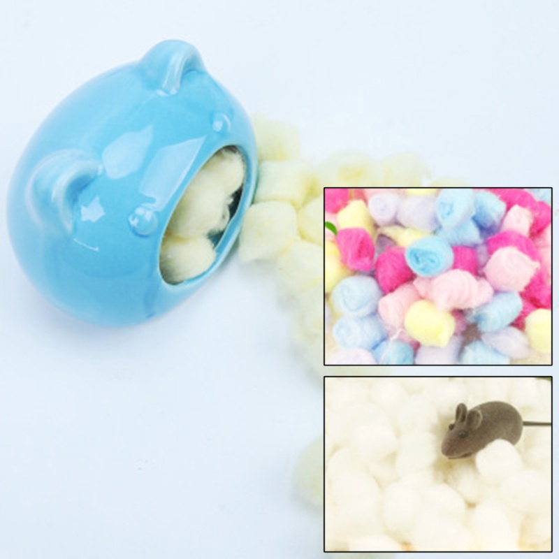 1 túi bông cotton nhiều màu sắc giữ ấm cho chuột hamster vào mùa đông