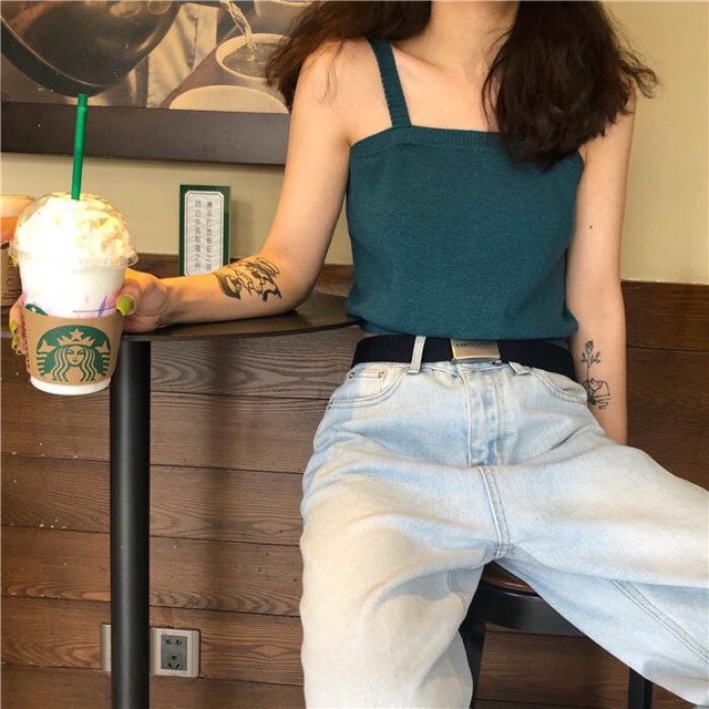 ÁO HAI DÂY LEN MỎNG