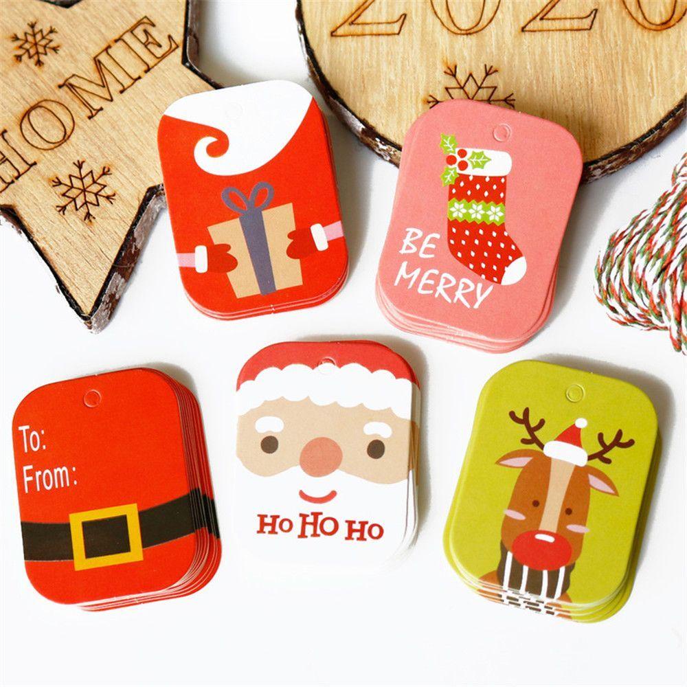 Set 48 / 50 Nhãn Giấy Kraft Gói Quà Giáng Sinh