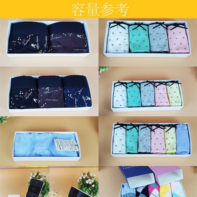 Hộp đựng quà hộp giấy đựng phụ kiện hộp quà đồ lót hộp đụng tất hộp giấy handmade tự gấp