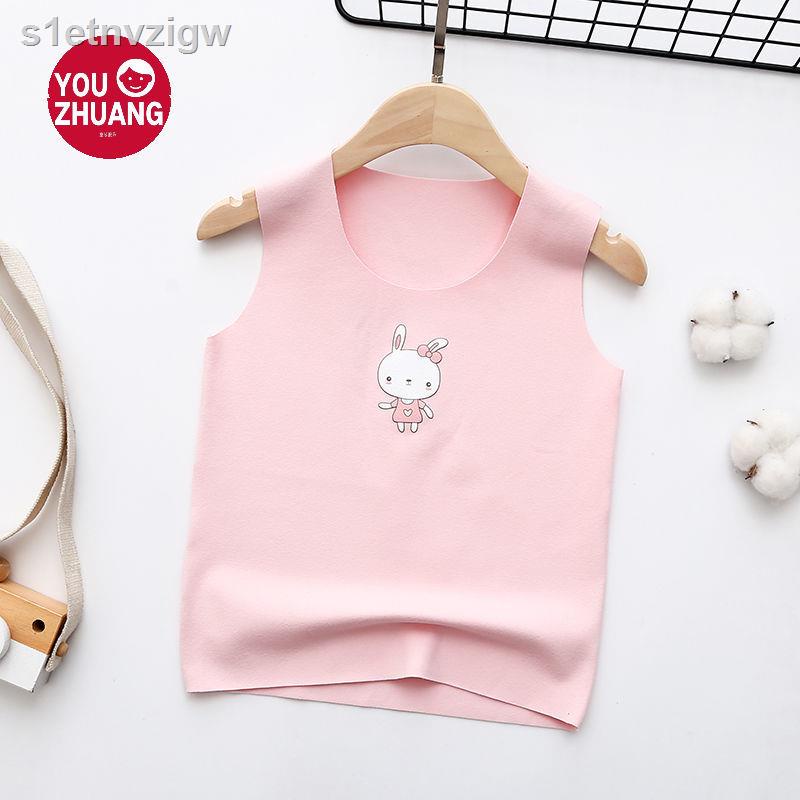 ✽❣✻Mùa thu phong cách mới de nhung trẻ em tự sưởi ấm áo vest trẻ em đồ lót không xương bé trai và bé gái áo sơ mi đáy tự