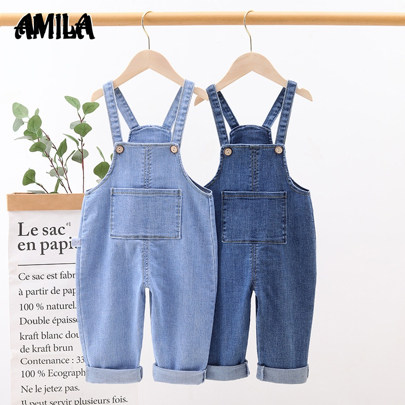 Quần yếm AMILA vải denim dễ phối đồ thời trang cho bé