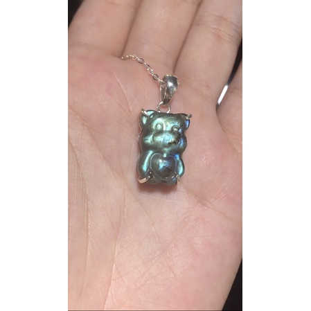 Dây chuyền mặt labra.dorite kiểu dễ thương