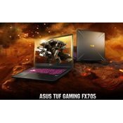 LAPTOP ASUS TUF GAMING FX705DD-AU100T RYZEN 5-3550H, Ram 8GB, SSD 512GB, Màn hình 17.3", VGA 3GB, Win 10