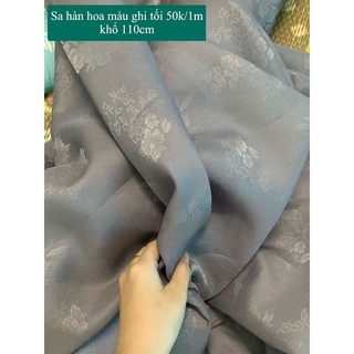 Vải sa hàn hoa màu ghi tối 50k/1m khổ 110cm