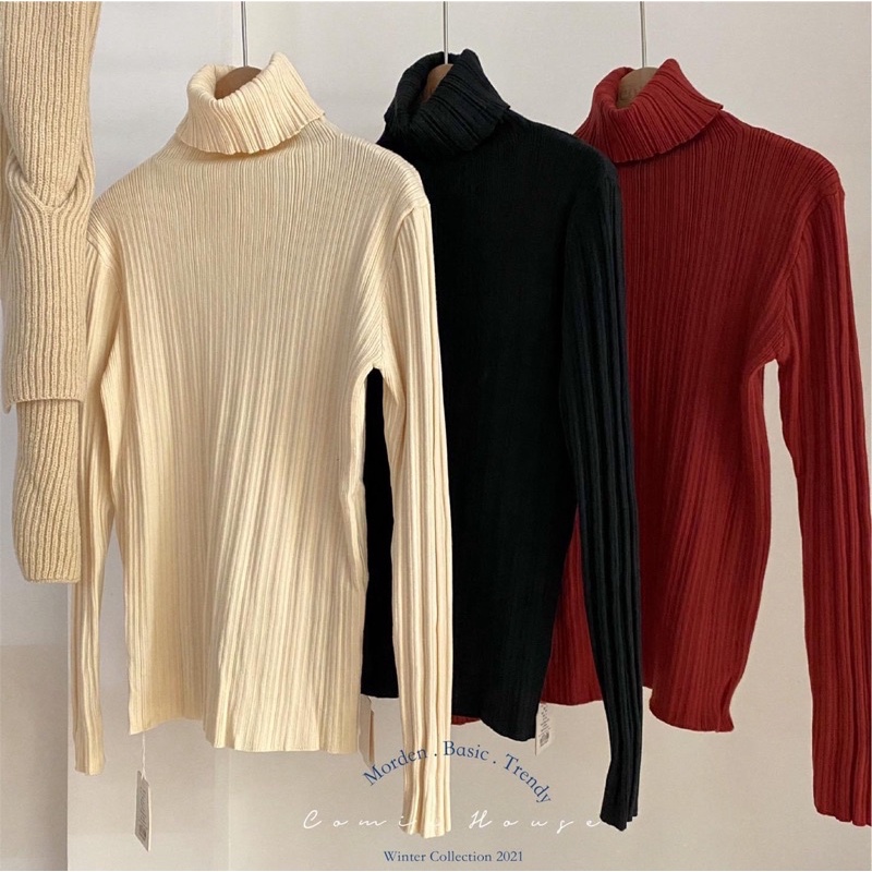 Áo len gân dài tay cổ 3p Comic 103368 | BigBuy360 - bigbuy360.vn