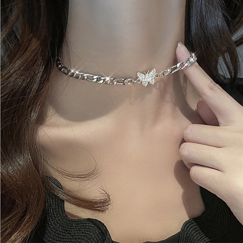 Vòng cổ Mặt Hình Bướm Màu Vàng / Bạc Thời Trang Mới Cho Nữ timetunnel