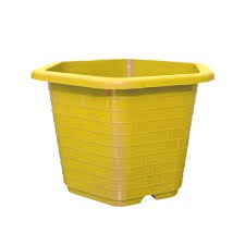 3 Chậu nhựa Lục Giác CH380 (30cm) vân gạch màu Trắng