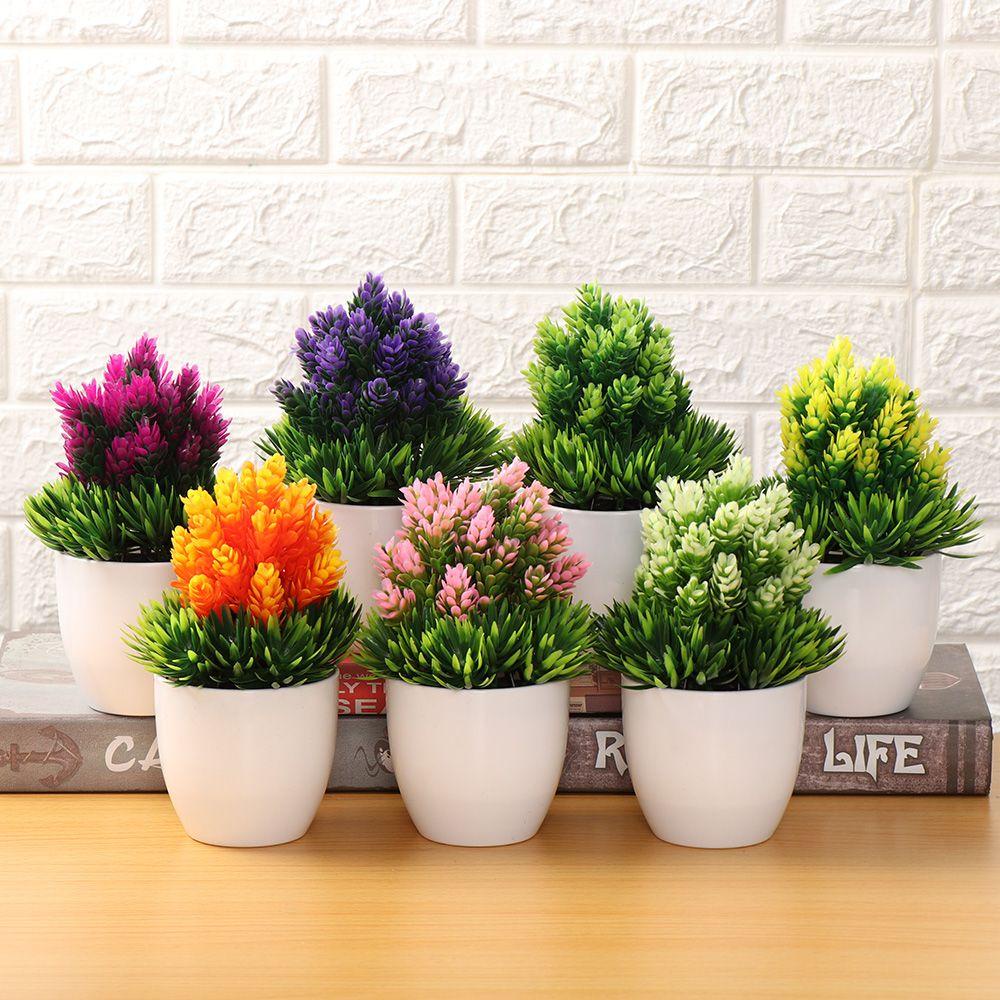 FAY 1 Bộ Chậu Cây Bonsai Nhân Tạo Giống Thật Để Bàn Trang Trí