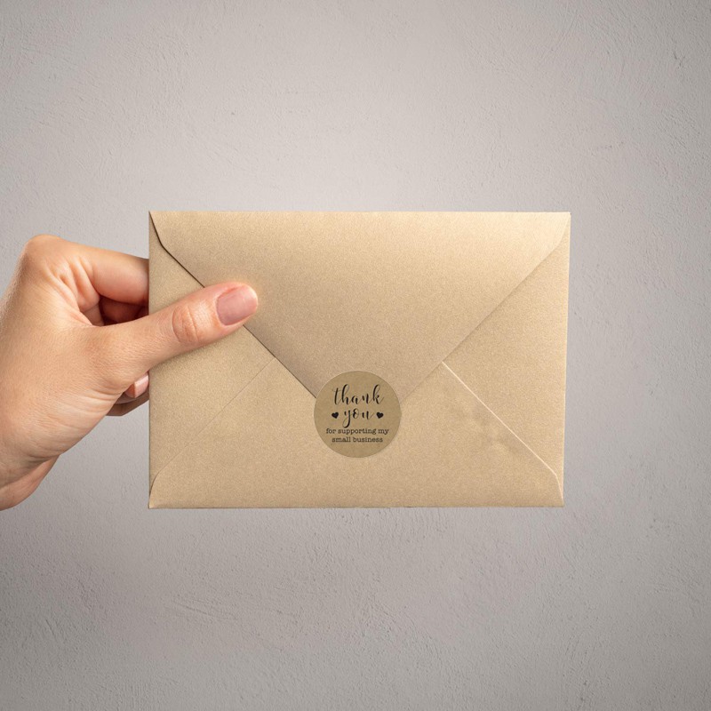 Bộ 500 Miếng Dán Trang Trí In Chữ thank you Dễ Thương