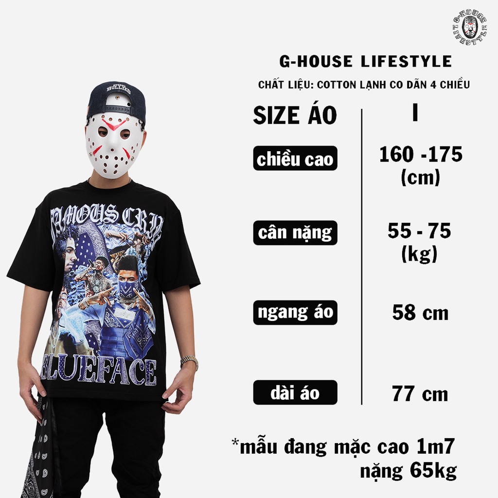 Áo Thun Rapper Blueface Oversize Phong Cách Hiphop Unisex G-House Lifestyle | BigBuy360 - bigbuy360.vn
