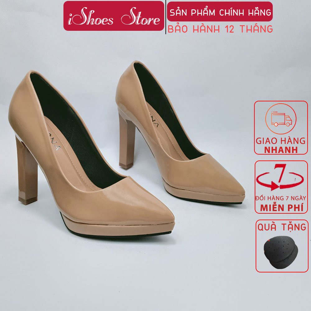 Giày cao gót đúp đế 10cm da bóng siêu sang - D757