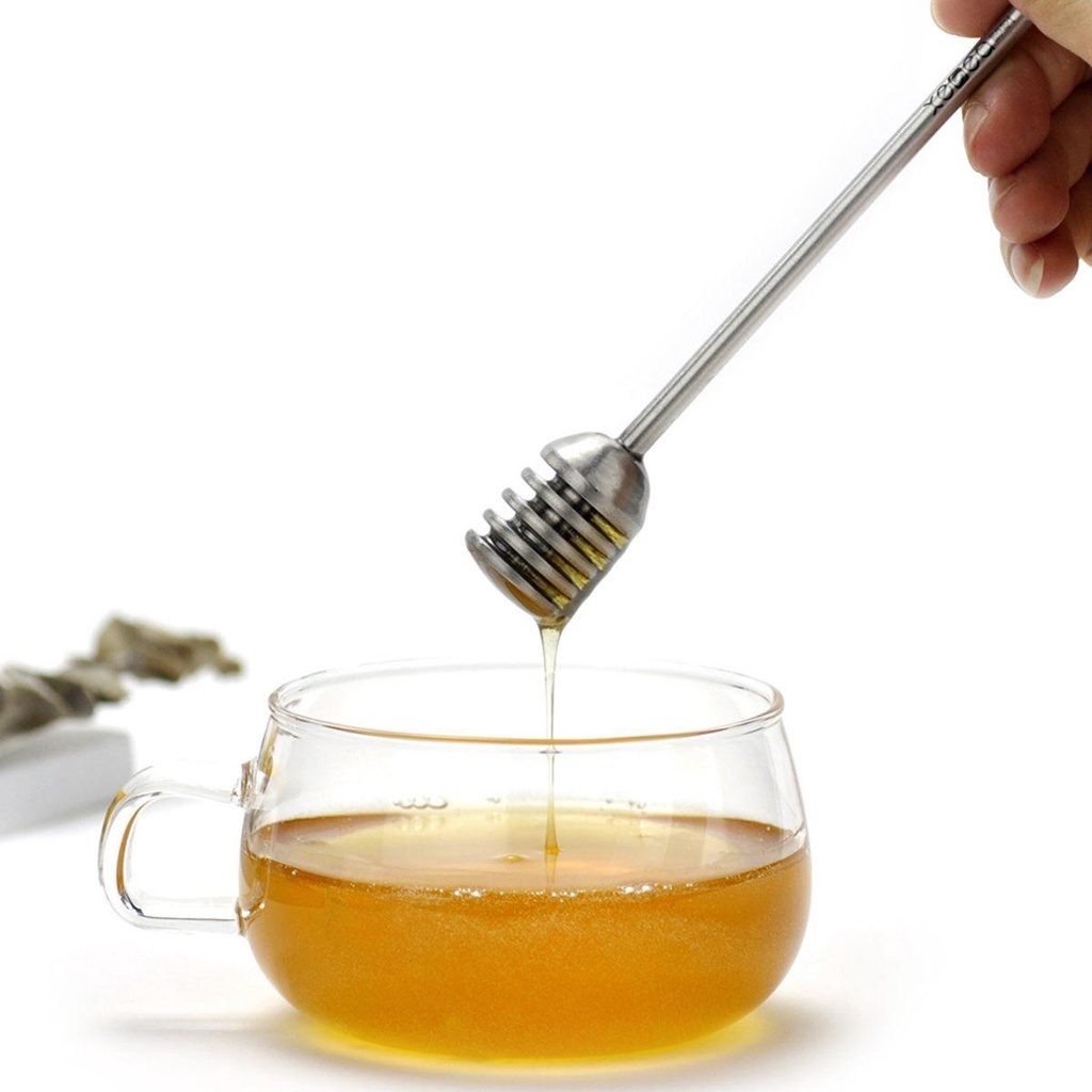 Muỗng Múc Mật Ong Bằng Thép Không Gỉ Thiết Kế Cán Dài Tiện Dụng