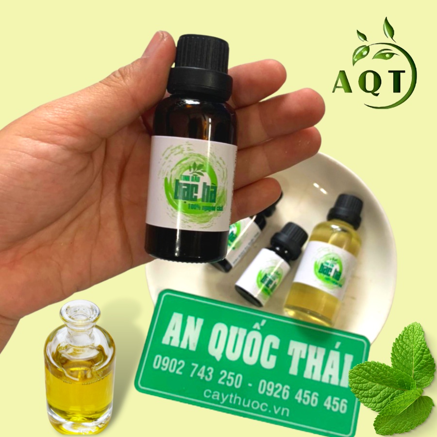 Tinh Dầu Bạc Hà Nguyên Chất Thảo Dược An Quốc Thái 10ml, 20ml Kháng Khuẩn, Phòng Cảm Cúm