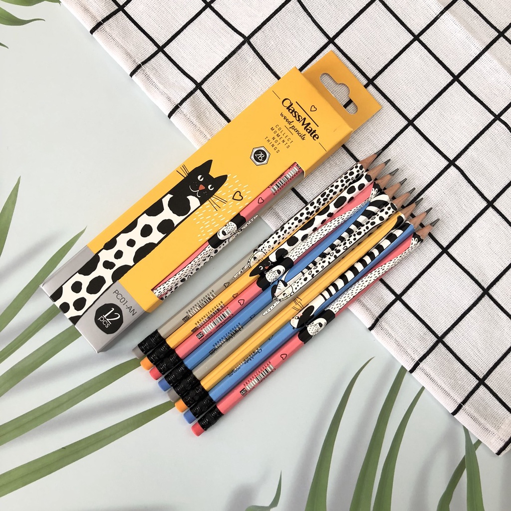 Bút chì 2B Animal- chất liệu gỗ an toàn trẻ nhỏ Classmate - PC01AN/PC01PE - vpp Quế Anh