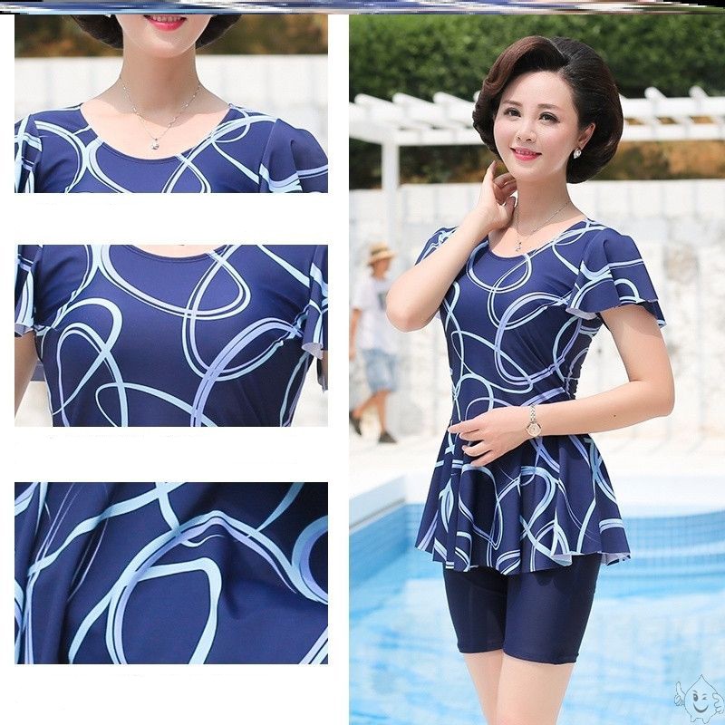 Bộ Đồ Bơi Trung Niên Cho Mẹ Kín Đáo Giấu Bụng Có Cho Người Béo Bụng 2 Mảnh Quần Short | BigBuy360 - bigbuy360.vn