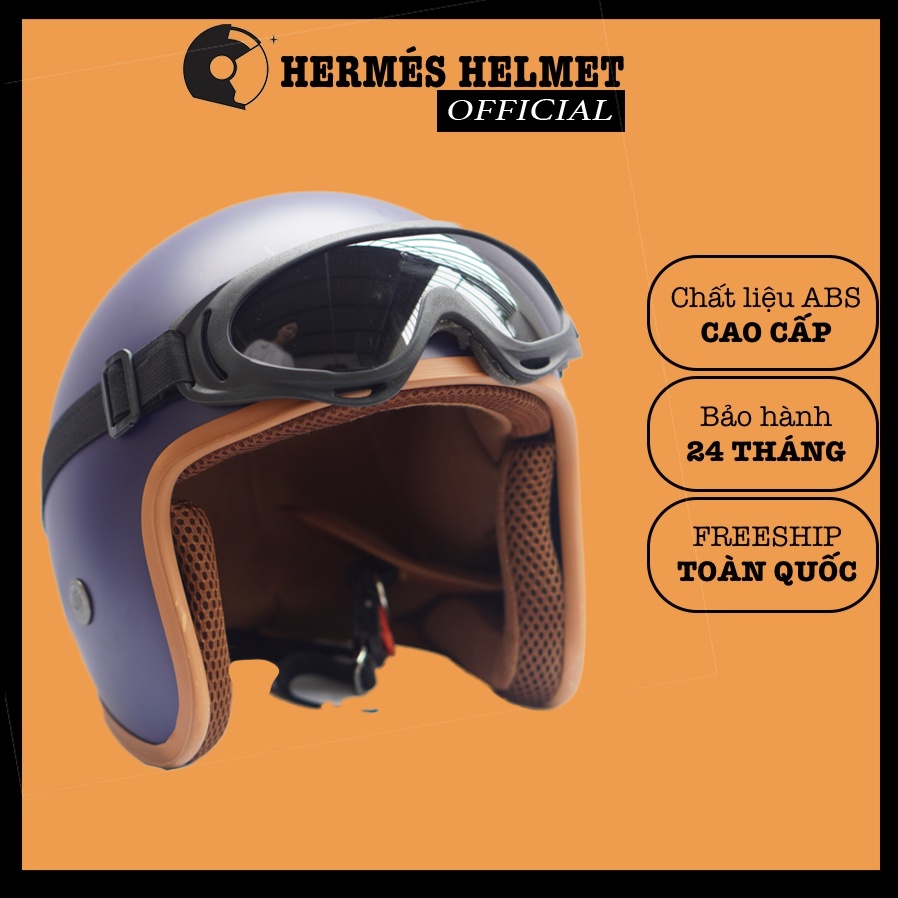 Nón mũ bảo hiểm xe máy nam nữ nửa đầu CHÍNH HÃNG CAO CẤP BAO ĐẬP 3/4 lót nâu UV | MÀU SƠN NHÁM By nonbaohiem_chinhhang