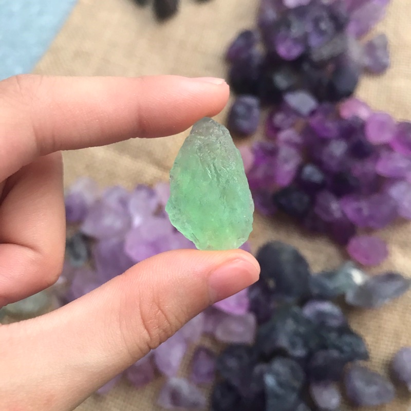 Dây chuyền Green Fluorite đan macrame dây rút điều chỉnh dài ngắn