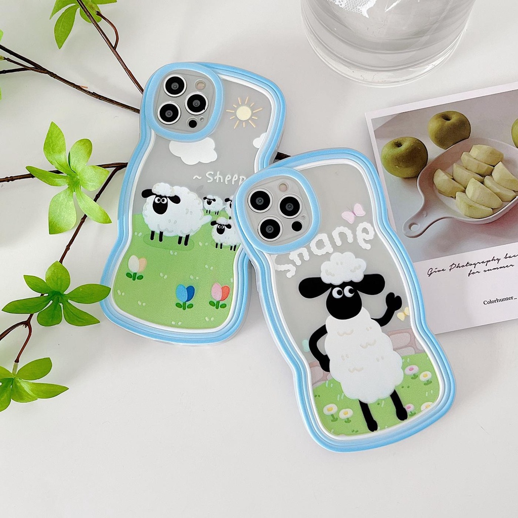 Ốp Điện Thoại Tpu Mềm Trong Suốt Chống Sốc Chống Rơi Họa Tiết Cừu Hoạt Hình Cho iPhone 11 12 13 pro max xr x xsmax