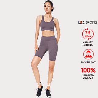 Quần legging đùi tập gym quần legging nữ tập yoga pymsport thun cạp cao dáng ôm bó co giãn không lộ chỗ nhạy cảm pyml029