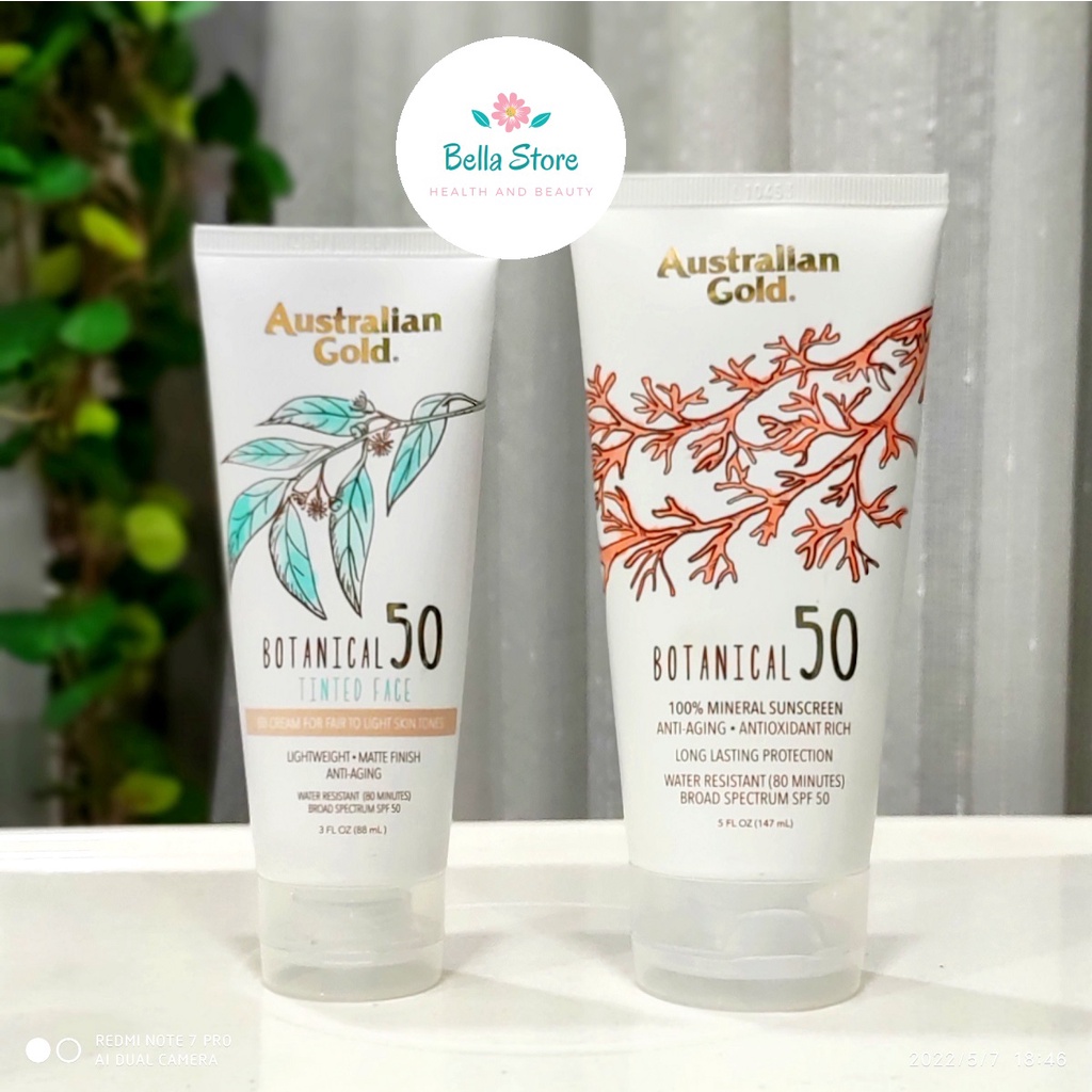 Kem chống nắng Australian Gold Tinted Botanical SPF50