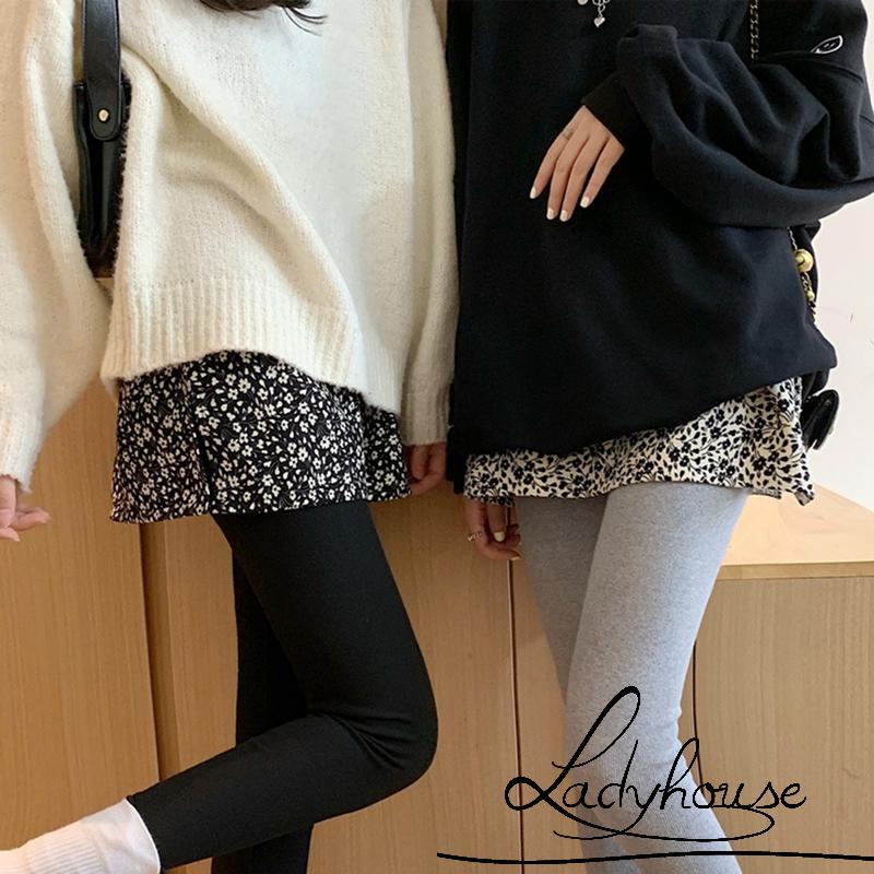 Chân váy ngắn lưng thun co giãn in họa tiết hoa phong cách đường phố cho nữ