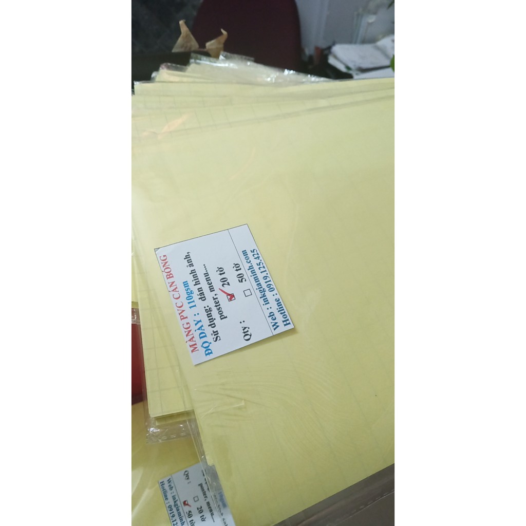 MÀNG PVC CÁN BÓNG - KHỔ A4