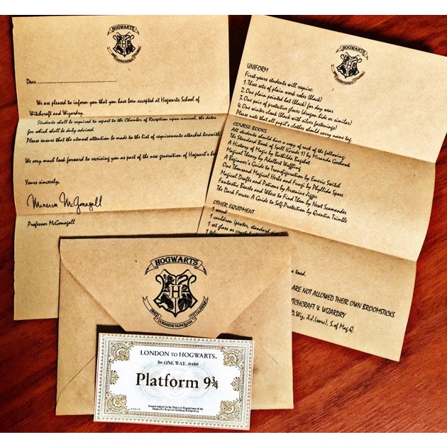Thư nhập học Hogwarts - Harry Potter