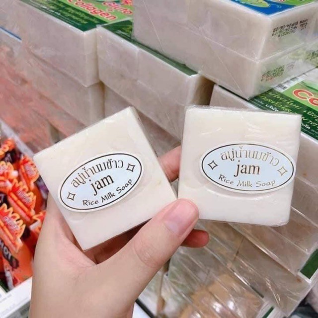 [GIÁ SỈ] Xà bông cám gạo dưỡng trắng da thái lan Jam Rice Milk Soap 50g