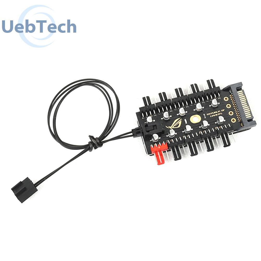 Uebtech 1 to 10 4 Pin PWM Cooler Fan HUB Splitter Extension PC Speed Control Board