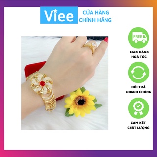 Lắc tay nữ bông xoàn dát vàng 18K Hàn Quốc EKPM302D