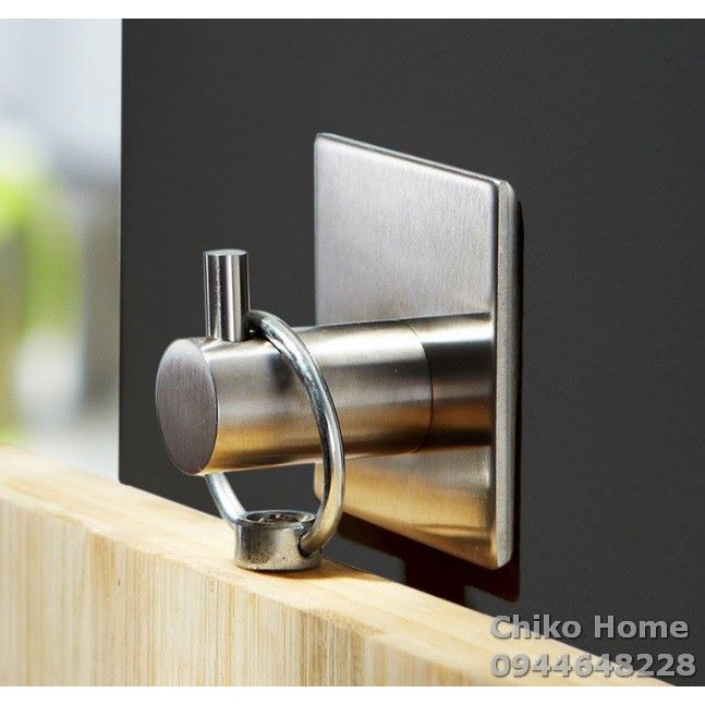 MÓC INOX 304 núm tròn TREO SIÊU DÍNH CƯỜNG LỰC dán 3M