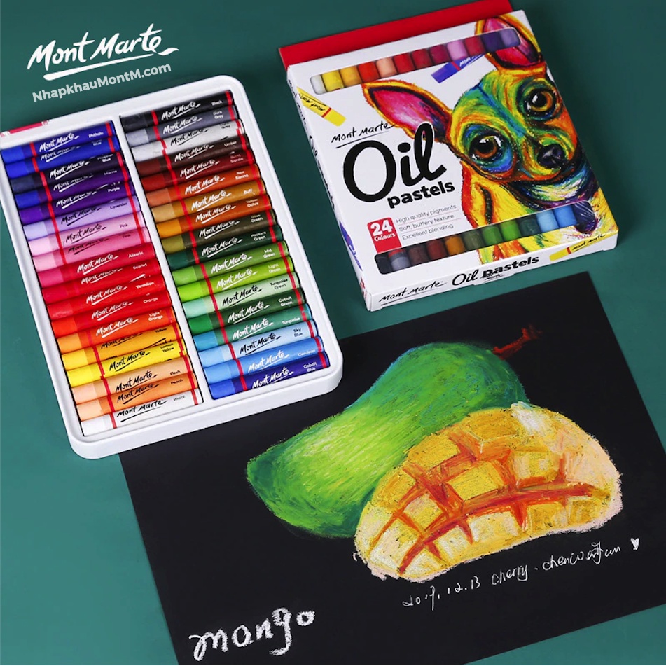 Màu sáp dầu cao cấp MONT MARTE của ÚC bộ 12/24 màu - Oil Pastels