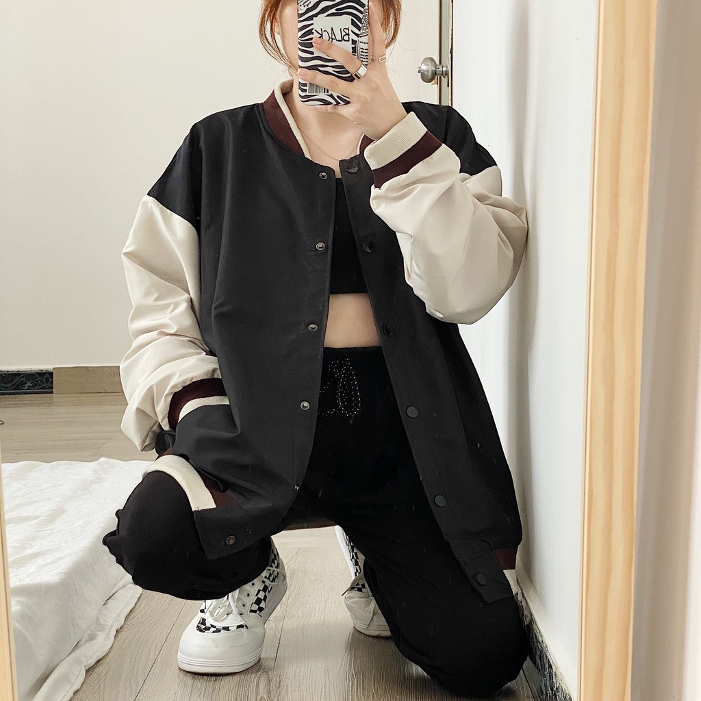 Áo Bomber Chất Dù Phối 2 Màu Nam Nữ Unisex | BigBuy360 - bigbuy360.vn