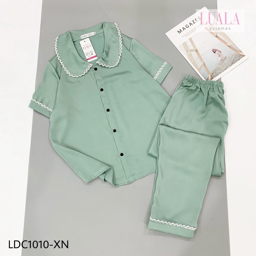 LUALA PYJAMAS - Bộ Ngủ Lụa Tằm Thái Cao Cấp Dài Cộc Pha Ren | BigBuy360 - bigbuy360.vn