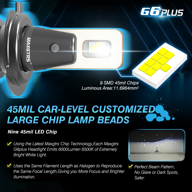 Set 2 Đèn Pha LED H8 / H9 / H11 880 881 9012 9004 9007 H13 70W 12000LM Tự Động Chuyên Dụng Cho Xe Hơi