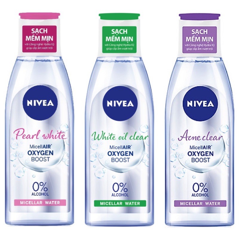 NƯỚC TẨY TRANG NIVEA 125ML - 200ML PEARL WHITE/ ACNE CARE/ WHITE OIL CLEAR