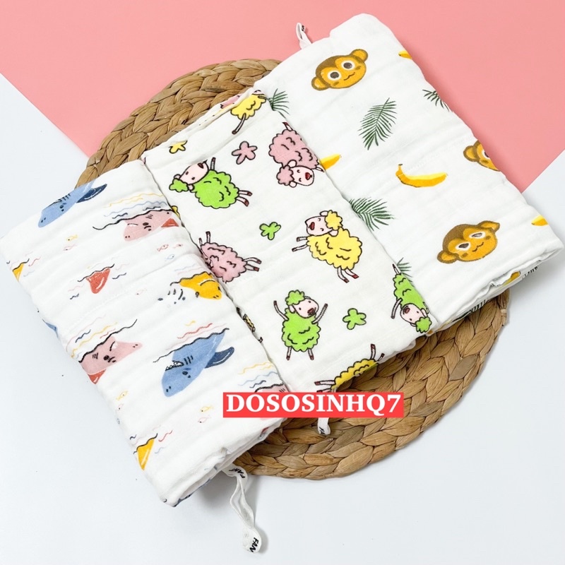 Khăn tắm 4 lớp cao cấp in hình Fany 80x80cm