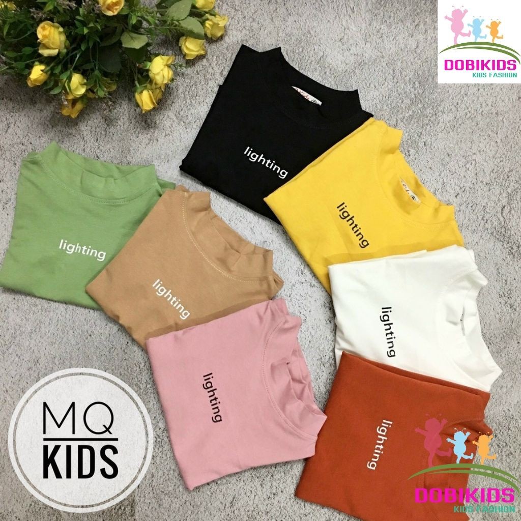 Áo dài tay bé trai bé gái thu đông cổ cao combo 2cái thun cotton SG loại 1 chuẩn đẹp (8-22kg)