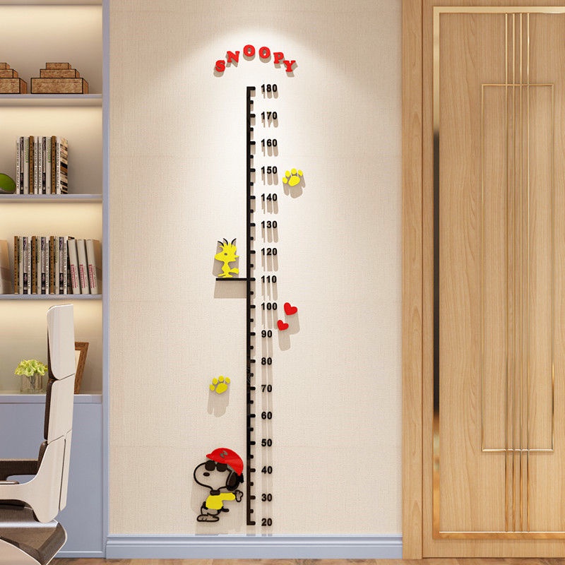 Miếng Dán Tường Đo Chiều Cao Cho Bé Hình Doraemon Hello Kitty 3d