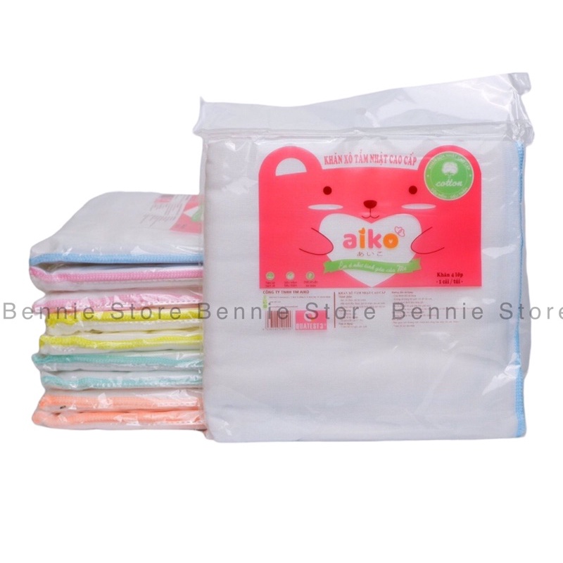 [CHÍNH HÃNG] Khăn xô tắm Nhật Aiko cao cấp 4 lớp